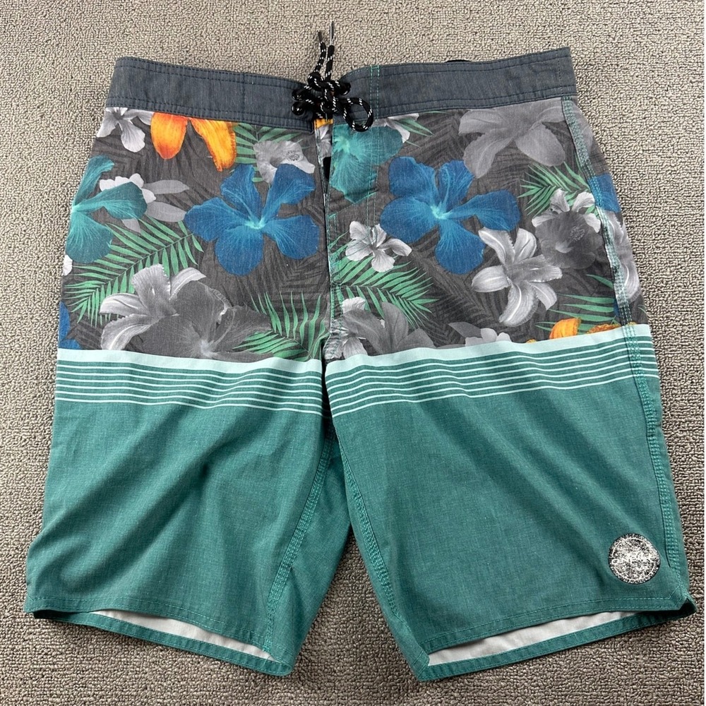 ONeill Board Shorts Men 32 Multi Color Floral‎ Stretch Hawaiian Beachwear Surfer
